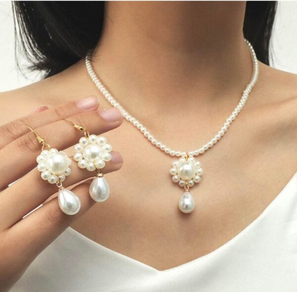 Pearl Wedding Jewelry Set for Women Necklace