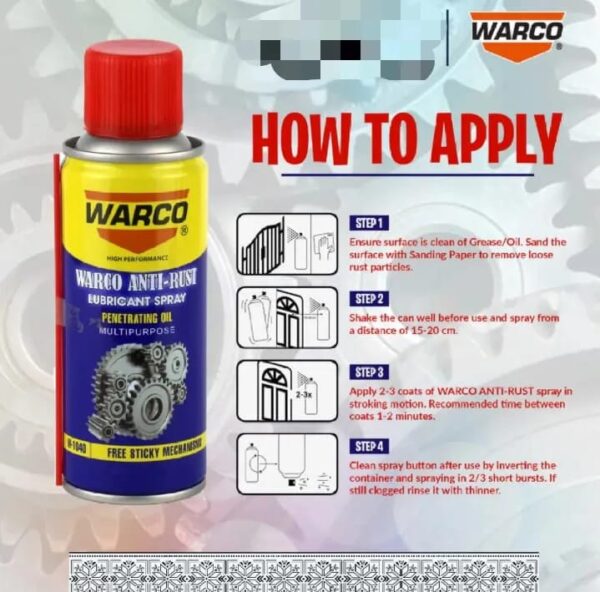 Anti Rust Spray Zang Remover WARCO 100ml