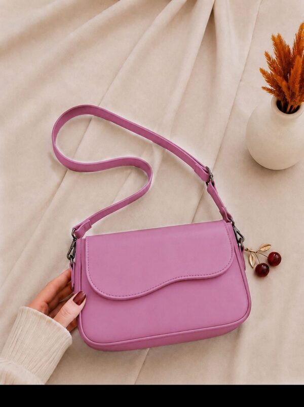 Pastel Paradise Mini Baguette With Cherry Charm Bag For Girls.