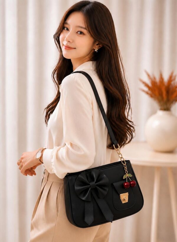 CHIC BOW DETAIL CROSSBODY SLING BAG FOR GIRLS AND WOMEN.