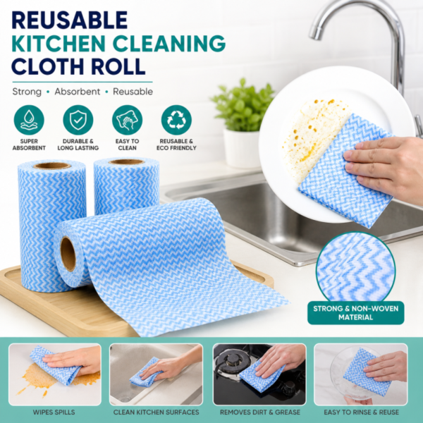 Reusable Kitchen Cleaning Cloth Roll.
