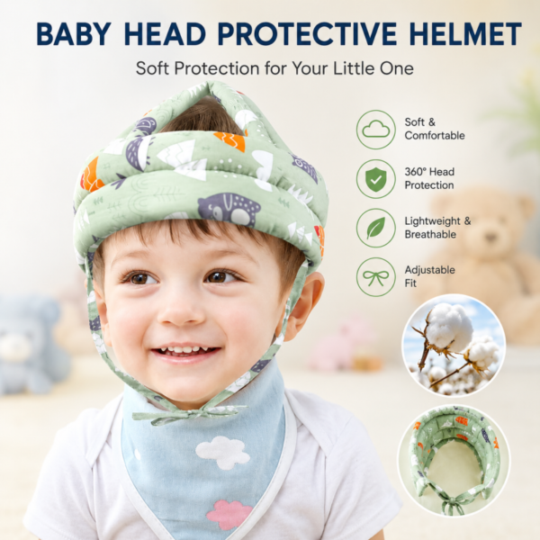 Child safety helmet set, baby toddler head protector kit with adjustable cap, Bumper cushion, and anti fall design for crawling, Walking, And play, Infant headguard for ultimate kid safety