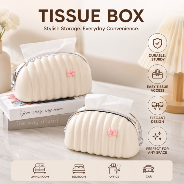 LUXURY TISSUE BOX DESKTOP ORGANIZER SHELL TISSUE BOX.