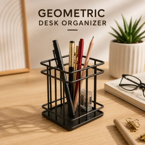 GEOMETRIC SPACE SAVING DESK ORGANIZER.
