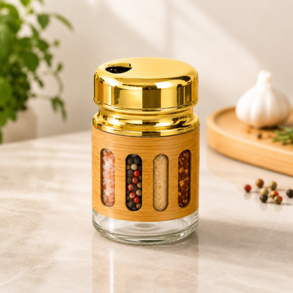 Premium Glass Jar Keep Your Kitchen Organized Featuring A Luxurious Glass Lid Design Perfect For Storing Salt, Herbs And Spices.